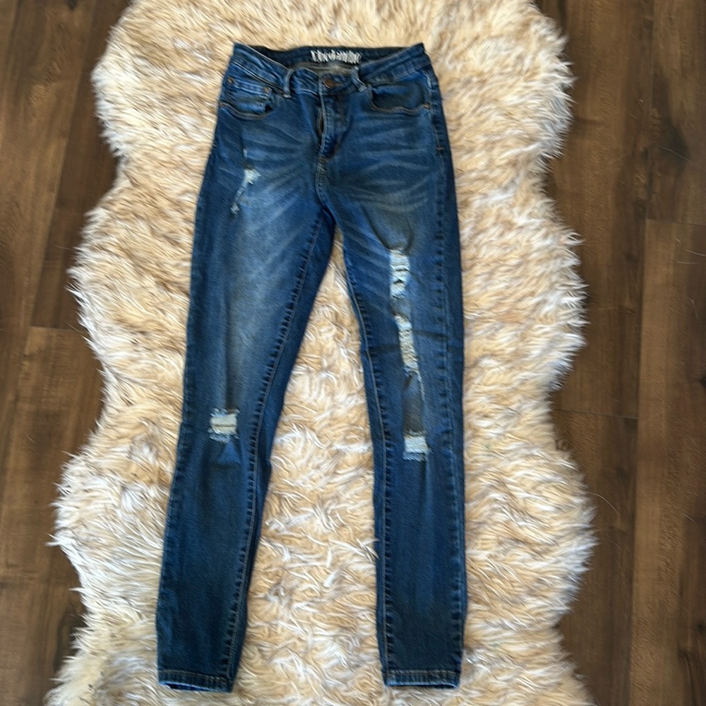 Women’s Distressed Skinny Jeans by Rhodanthe